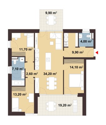 4-Zimmer-Gartenwohnung mit zwei Terrassen | C01