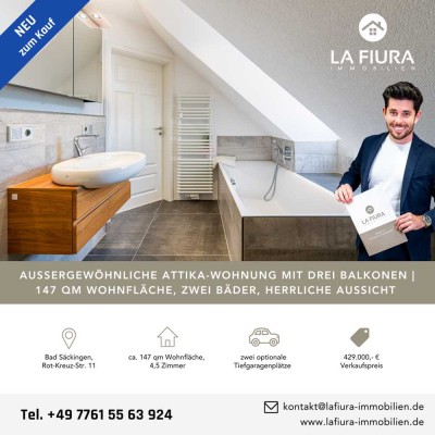 Außergewöhnliche 4,5-Zimmerwohnung mit drei Balkonen und schöner Aussicht