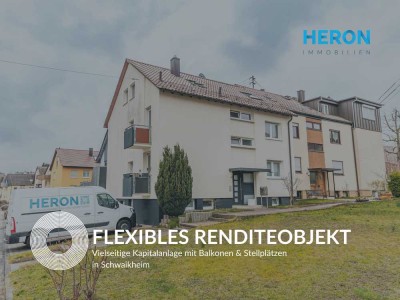 FLEXIBLES RENDITEOBJEKT – Vielseitige Kapitalanlage mit Balkonen & Stellplätzen in Schwaikheim