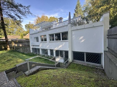 Puristischer Bauhausstil mit zwei Dachterrassen und schönem Grundstück Grünwald!