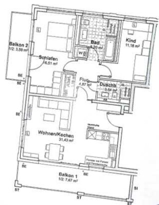 Exklusive, neuwertige 3-Zimmer-Wohnung mit 2 Balkonen und Einbauküche im Münchner Westen