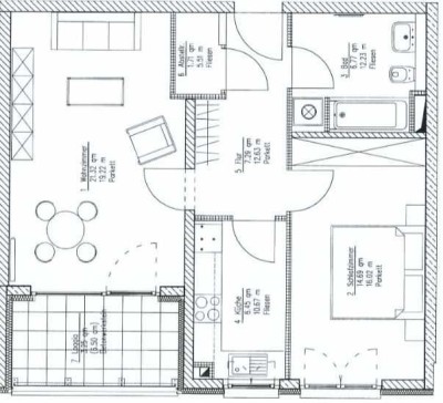 2-Zimmer-Wohnung mit Balkon und Einbauküche in Karlsruhe im CityPark