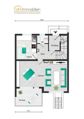 BIETERVERFAHREN: laufend modernisiertes Reihenmittelhaus, 4 Zi., mit Garten und Garage in Teising