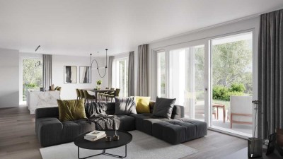 Großzügige 4-Zimmer-Erdgeschoss-Wohnung mit Terrasse und Balkon in modernem Neubauensemble