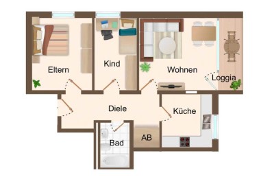 Geräumige 3-Zimmer-Wohnung im Erdgeschoss in Willich – Ruhige und zentrale Lage WE7