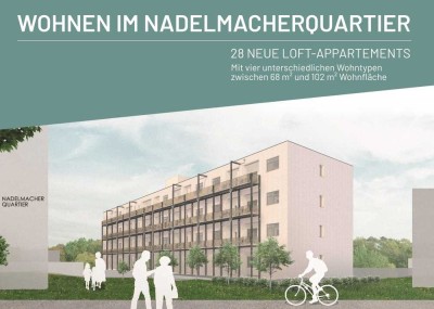 Erstbezug: 2-Zimmer-Loft-Wohnung mit hochwertiger Küchenzeile, gehobener Innenausstattung und Loggia