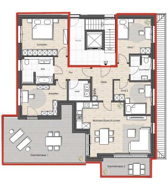 Moderne 5-Zimmer-Penthousewohnung in gefragtem Neubau