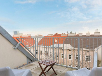 Stylische 2-Zimmer-Dachgeschosswohnung mit Terrasse &amp; Garage nahe Hauptbahnhof