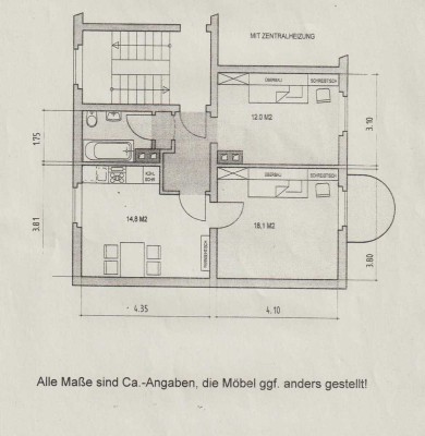 Schöne und gute gelegene 2-Zimmer-Wohnung mit Einbauküche in Augsburg