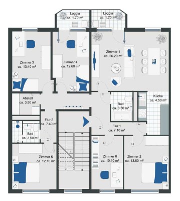 Große, familienfreundliche 6-Raum-Wohnung im schönen Eckersbach