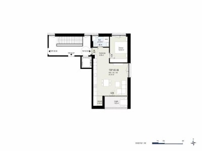 2-Zimmer-Dachgeschosswohnung mit südseitiger Loggia - Bezugsfertig