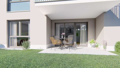 Charmante 2,5-Zimmer-Wohnung mit überdachter Terrasse und 58m² Südgarten