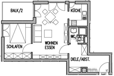 Gepflegte 2-Zimmer-Wohnung mit Balkon in Weilheim i.OB
