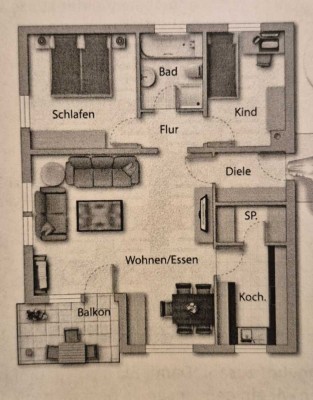3 Zimmer Erdgeschosswohnung mit Garten in Kupferzell