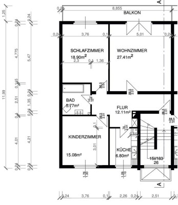 Gepflegte 3-Zimmer-Wohnung mit Balkon in Frankfurt