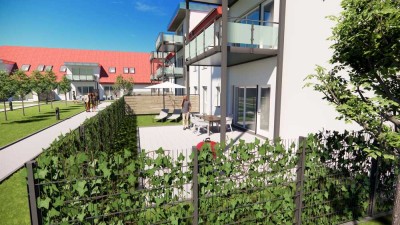 Großzügige Zwei-Raum Wohnung mit großer Terasse und riesigen Garten