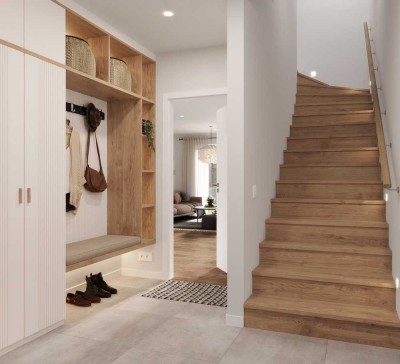 Ausgezeichnete Neubau DHH im Grünen von Geretsried-Gartenberg | ideal für Familien und Home-Office