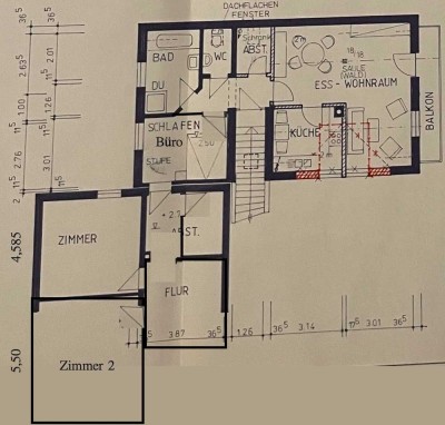 Großzügige 3-Zi.-Wohnung im 1.OG m. EBK, Balkon, Carport, Garage, Garten, Wi.Garten, Gewächshaus