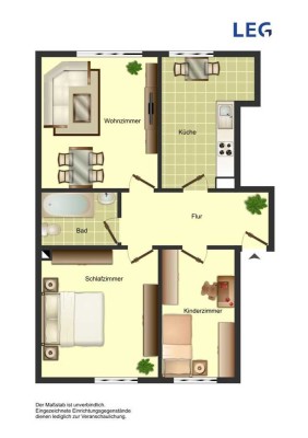 Demnächst frei! 3-Zimmer-Wohnung in Bergkamen Nordberg