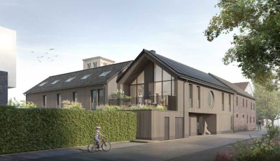 Lindenhof: Meerbusch Büderich - Neubau Hofhaus mit spektakulärem Wohnraum mit Blick über die Felder