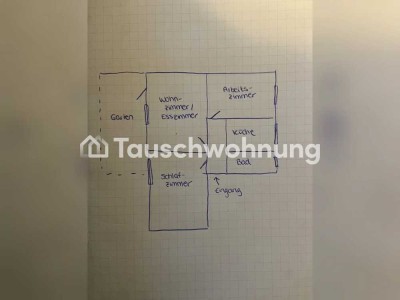 Tauschwohnung: Günstige, zentrale 3-Zimmer Whg mit Garten