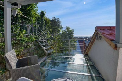 *GEDECKELTES BIETERVERFAHREN* 5ZKBB Terrasse mit Panoramblick , Dachgarten und Panoramablick über HD
