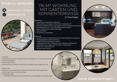 Geräumige 116m² - Maisonettenwohnung mit traumhafter Sonnenterrasse, Garage und großem Gemeinschaftskeller