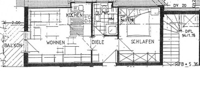 Schöne 2-Raum-Wohnung im DG mit Balkon und Stellplatz