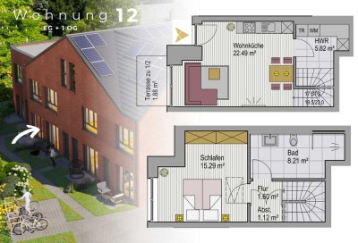 LOHNE || Provisionsfrei: 2-Zimmer-Maisonette mit großer Wohnküche & Terrasse – KfW/QNG möglich