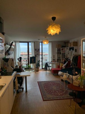 BEFRISTETE Untermiete: Stilvolle 1-Zimmer-Loft-Wohnung mit Balkon und EBK in Münster