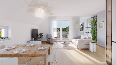 Anlage/Vorsorgewohnung: Klimaaktiv-zertifiziert, ca. 97 m2, 2 Terrassen, niedrige Betriebskosten, hauseigene Tiefgarage!