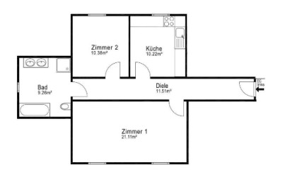 Vermieten eine schicke 2 Raumwohnung in Merseburg-Beuna!!!