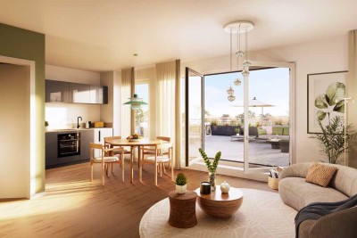 3-Zimmer Wohnung mit smartem Grundriss und Terrasse in optimaler Süd-Ausrichtung