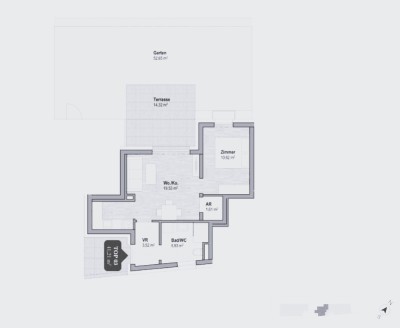 2 Zimmer Eigentumswohnung (41,21 m²) mit Terrasse und Garten in Geidorf/Graz