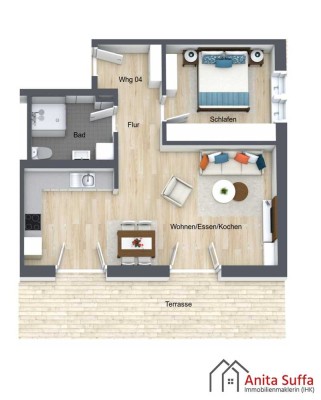 Sonnenverwöhnte klimafreundliche Neubauwohnung mit KfW Förderung! WE04