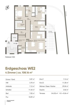 Exklusive  4 Zi.-Neubau-Gartenwohnung in zentraler Lage