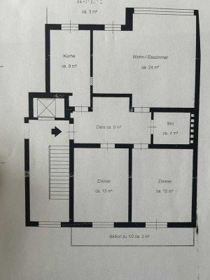 Helle 3-Zimmer Wohnung mit Balkon im 1. OG in Bremerhaven-Mitte