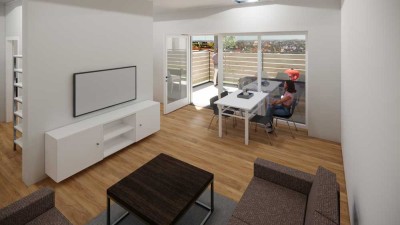 Moderne Zwei-Raum Wohnung mit großer Terasse