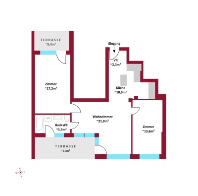 JETZT NOCH WÜNSCHE EINBRINGEN! DG Neubau/Erstbezug I 2 Terrassen + Dachterrasse I Schlüsselfertig I Luftwärmepumpe inkl. Kühlung (copy)