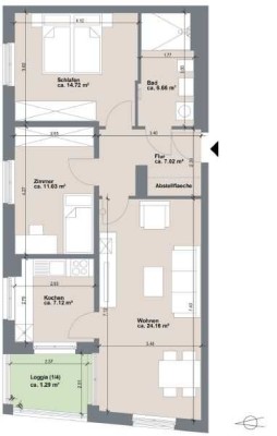 barrierefreie 3-Zimmer-Wohnung mit Wohnberechtigungsschein (WBS)