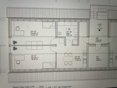 Stilvolle 3-Raum-DG-Wohnung mit EBK in Weidenbach