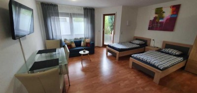 Renovierte, moderne 1-Zimmer-Wohnung mit Balkon, Möblierung & Stellplatz, sofort verfügbar