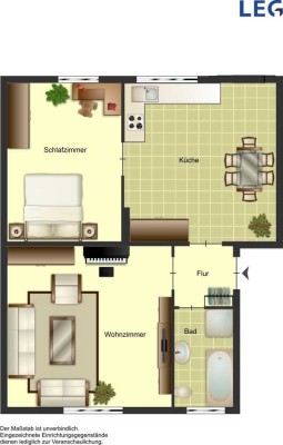 Helle 2-Zimmer-Wohnung in Bocholt