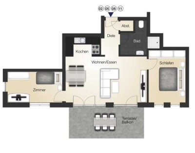 Moderne 3-Zimmer-Neubauwohnung mit Terrasse in zentraler Lage von Schwenningen