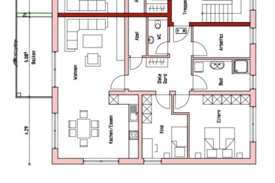 Neuwertige 4,5-Raum-Wohnung mit Balkon und Einbauküche in Ummendorf