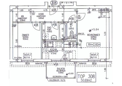 2-Zimmer-Wohnung mit Balkon, Top 308