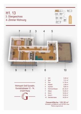 **Attraktive 4-Zimmer Penthouse Wohnung mit großzügigem Balkon in ruhiger Wohnlage**