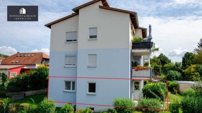 Gemütliche 3-Zimmer-Erdgeschosswohnung mit Terrasse und Garage, Baujahr 2001