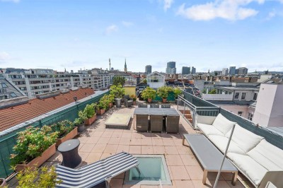 Wiener Skyline-Blick! Großzügige Dachterrassenwohnung, Nähe Nestroyplatz