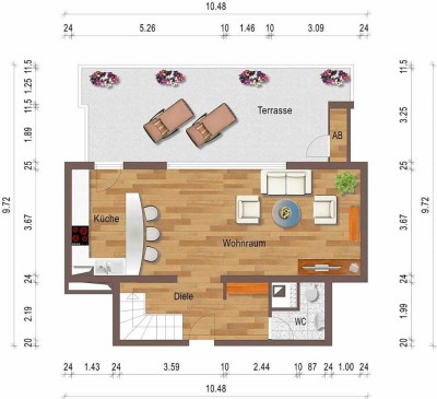 Ansprechende und gepflegte 2-Raum-Maisonette-Wohnung mit geh. Innenausstattung mit EBK in Wuppertal